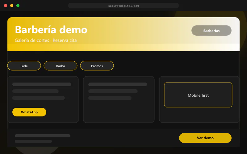 Barbería demo — diseño web SamirST Digital