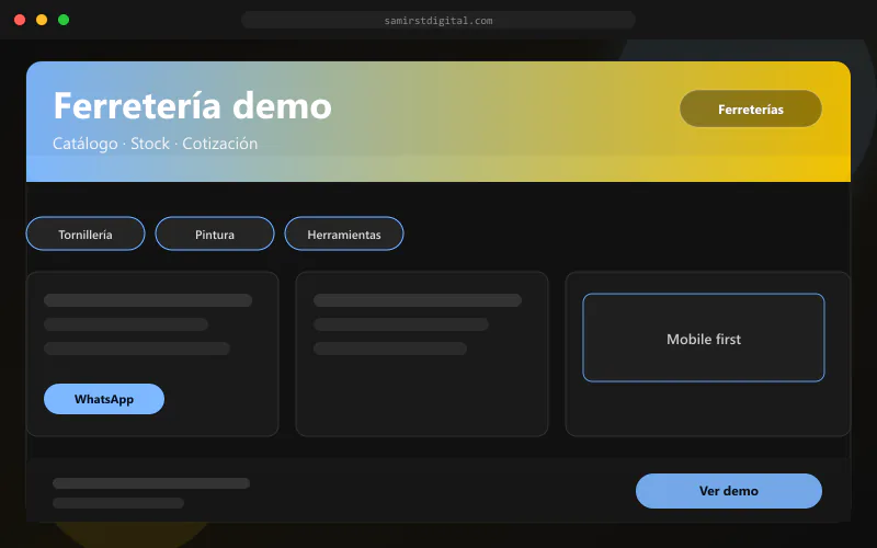 Ferretería demo — desarrollo web SamirST Digital